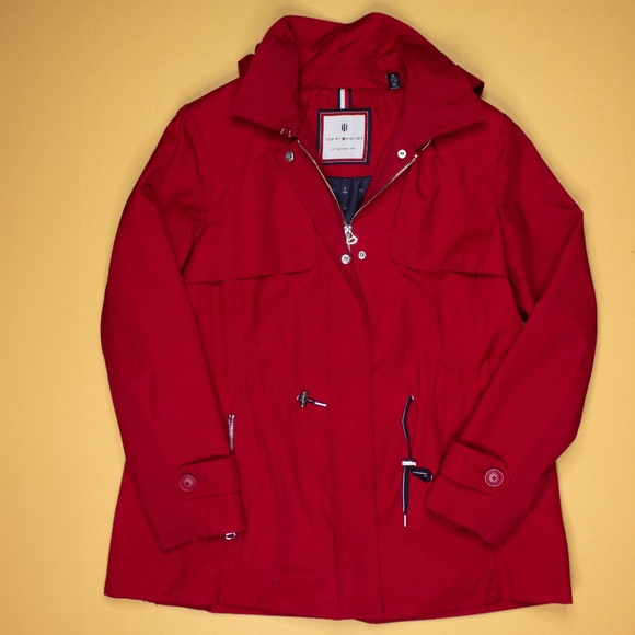 Tommy Hilfiger Red Hooded Jacket Women's Size XL - Picture 1 of 10